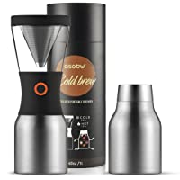 Los mejores  - Asobu Eiskaffeebereiter Cold Brew Coffee 1.1 l- Silber Schwarz - Cafetera (Silber Schwarz)